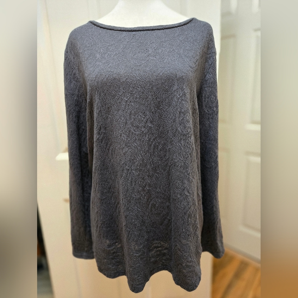 Loft Blue/Gray Long Sleeve Women's Top, XL